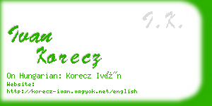 ivan korecz business card